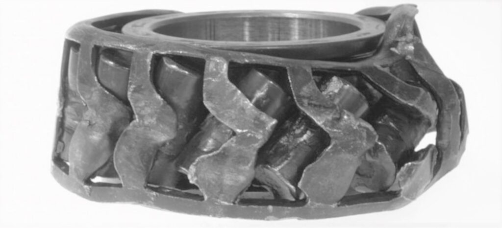 A picture of a damaged bearing